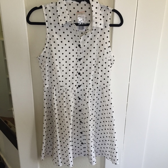 Polka dot button up dress