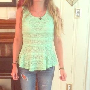 Lacey mint peplum