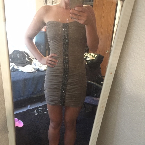 Taupe clubbing tight dress