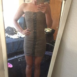 Taupe clubbing tight dress