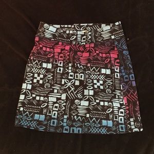 Colorful Aztec skirt.
