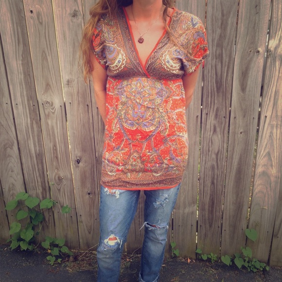 Paisley Orange Tunic