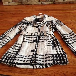 Charlotte Russe Black and White Peacoat