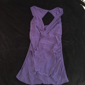 Purple shirt with open back