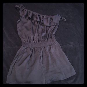 All black off the shoulder romper