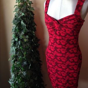Red floral design bodycon dress Candie's