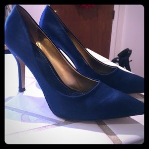 Nine West Navy Satin Pumps 8.5