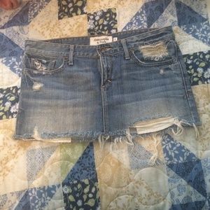 A&F Distressed Denim Mini Skirt