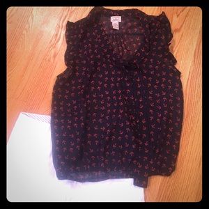 Navy blue shear red anchor shirt