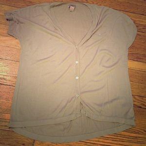 Grey/beige knot button up sweater