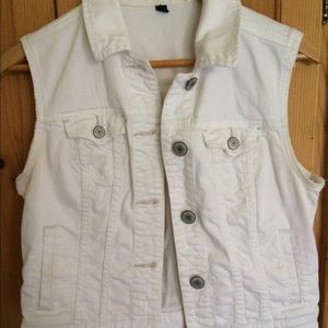 White Denim Vest