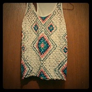 Cute pattern see through top