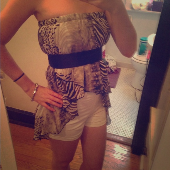 Skirt/Shirt Combo - Animal print - Black & White