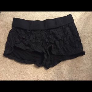 Black lace shorts