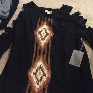 Black tribal sweater