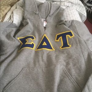 Sigma delta tau,SDT letter sweatshirt, house color