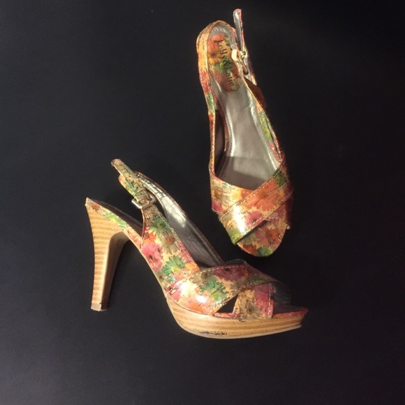 Kelly & Katie Floral Peep Toe Heels