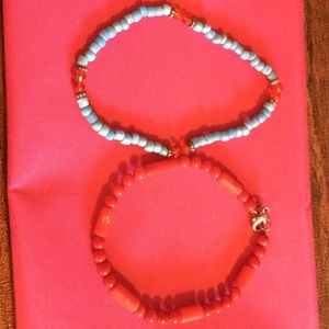 Red and Blue Beaded Bracelets