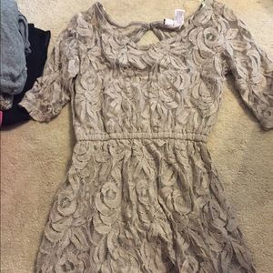 Tan lace dress