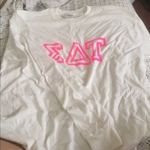 Sigma delta tau, SDT screen printed letters, long