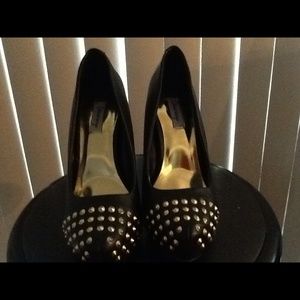 Black Heels with Gold Spiked