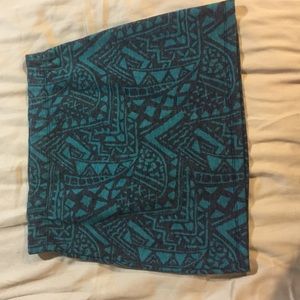 Green and black pattern skirt