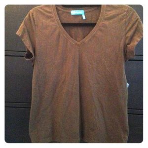 2 Brown Flowy Short Sleeve Tops