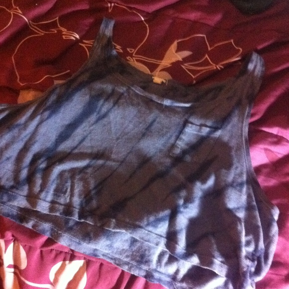 Navy tie die crop top