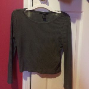 Gray ribbed Forever21 crop top