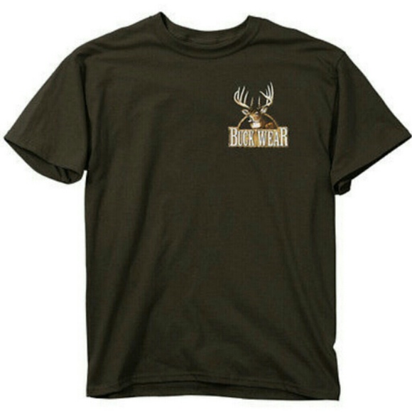 Buck Wear Brown Hunting Deer T-Shirt Top - Picture 2 of 3
