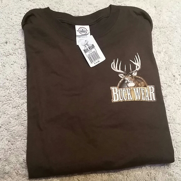 Buck Wear Brown Hunting Deer T-Shirt Top - Picture 3 of 3