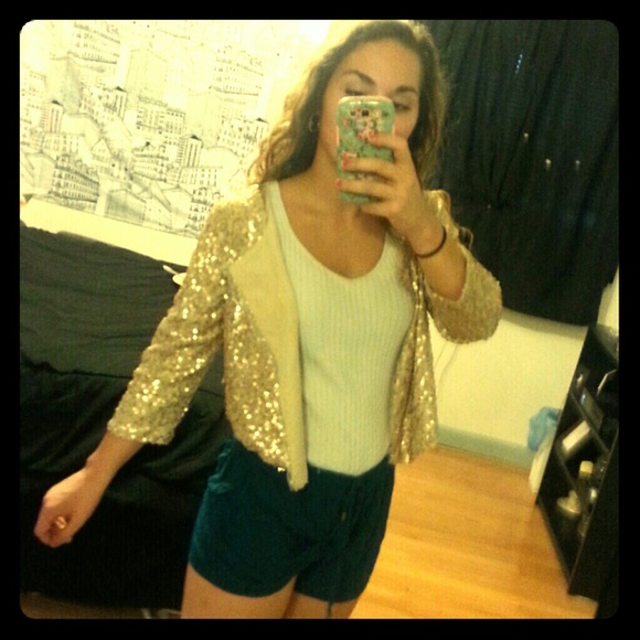 American Eagle gold sequin blazer