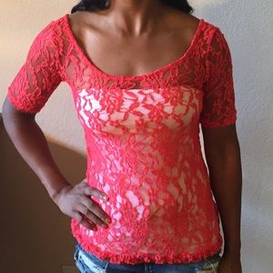 Back Bow Detail Lace Top