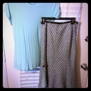 Vintage turquoise and brown pattern skirt!!