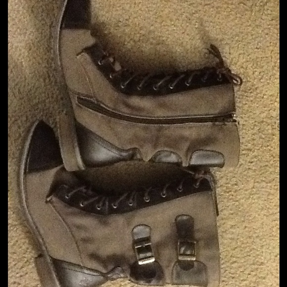 Brown combat boots