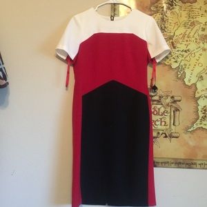 Red white and black dress