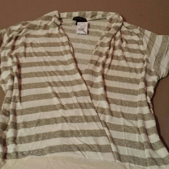 Gold Stripe Sweater Ashley Stewart Size 3x New