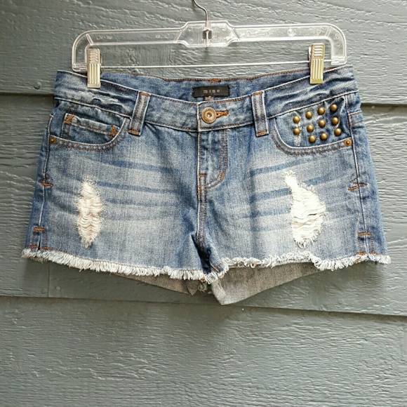 Distressed Studded High Waisted Denim