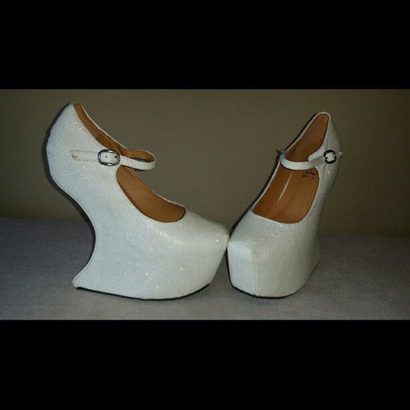 White Glitter and Cheetah Gravity Heels HOLD