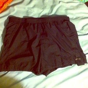Black Asics running shorts