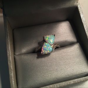 Zales Opal and Diamond Ring