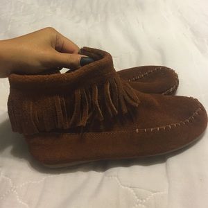 Indian fringe moccasins