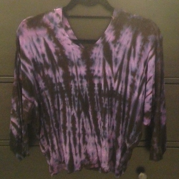 Tye Dye Purple and Black Long Sleeve Shirt