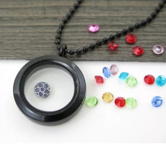 Circle Memory Locket with Soccer Charm