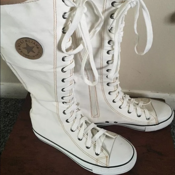 Ibilum Shoes - All white lace up punk shoes