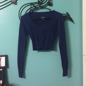 Navy blue cropped cardigan