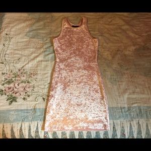 Pastel Pink Velvet Dress