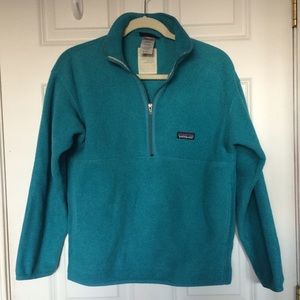 Patagonia synchilla teal turquoise blue half zip