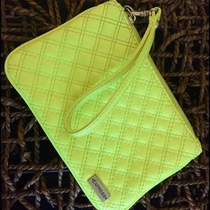 Neon yellow wristlet