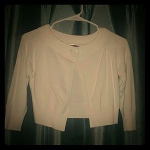 Express XS  White Cropped Cardigan